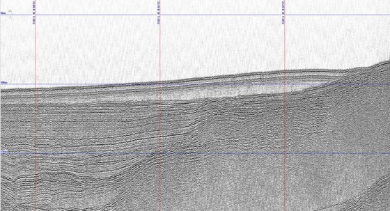 A sub-bottom profile from the Oceanic Shoals Marine Park