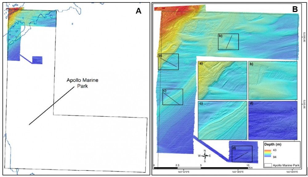 Apollo Marine Park area mapped by Deakin University