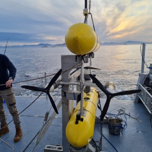 Autonomous Underwater Vehicle (AUV) "Nimbus" ready for deployment. 